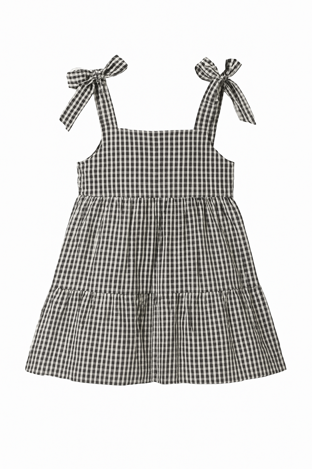 Girls Annie Dress (Black Gingham)