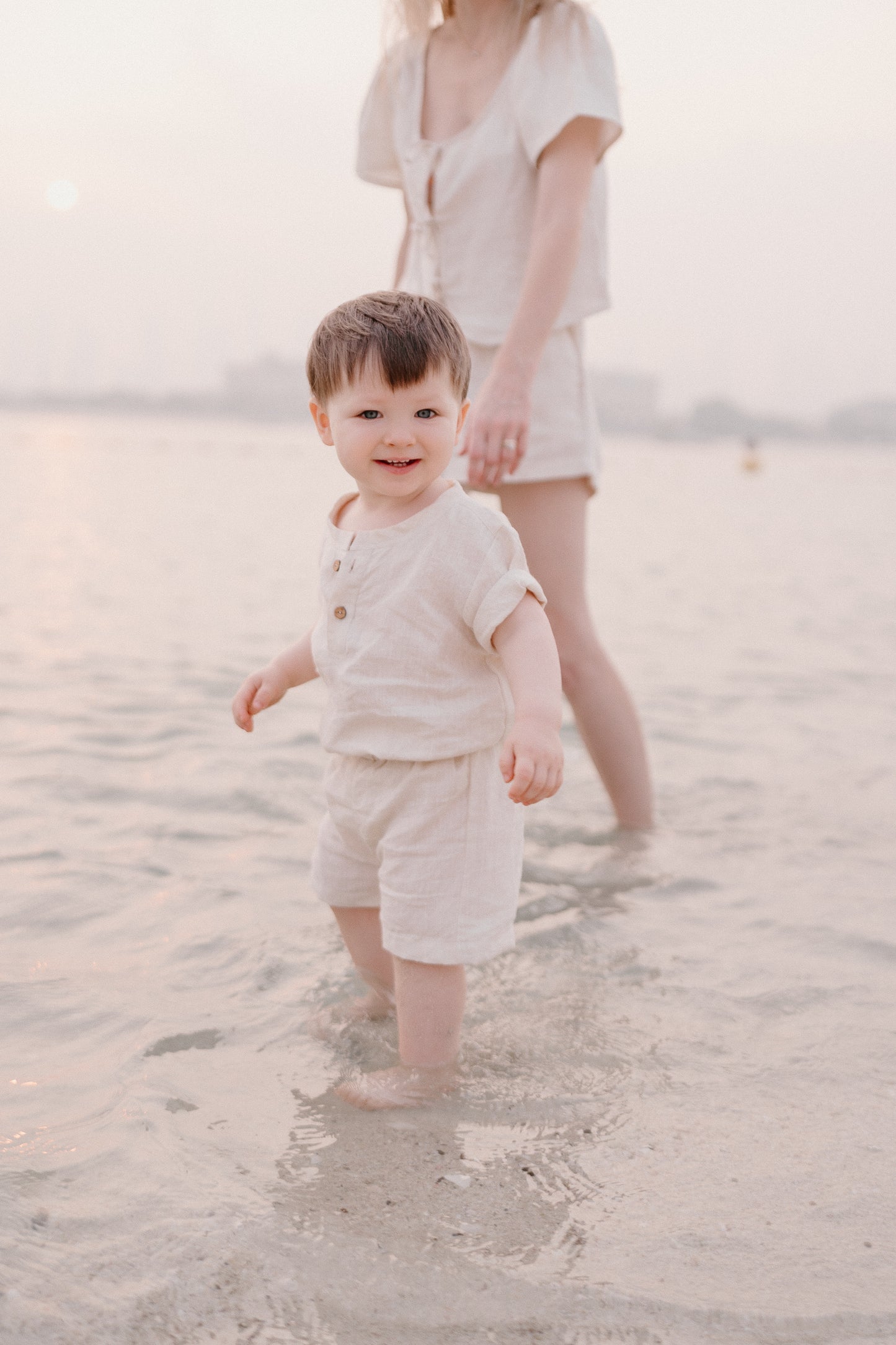 The Lily Matching Set, Beige (Mummy & Son)