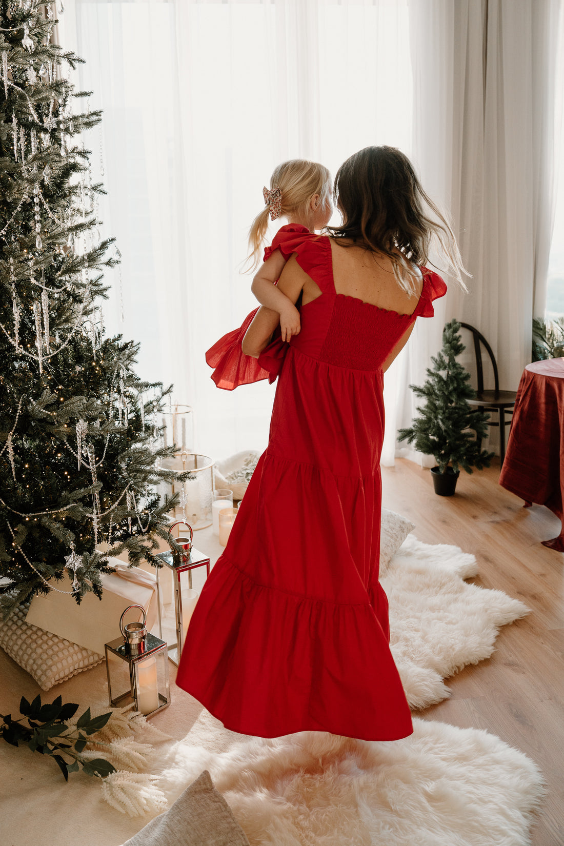 Mummy and Me Matching Red Dress Dubai Christmas