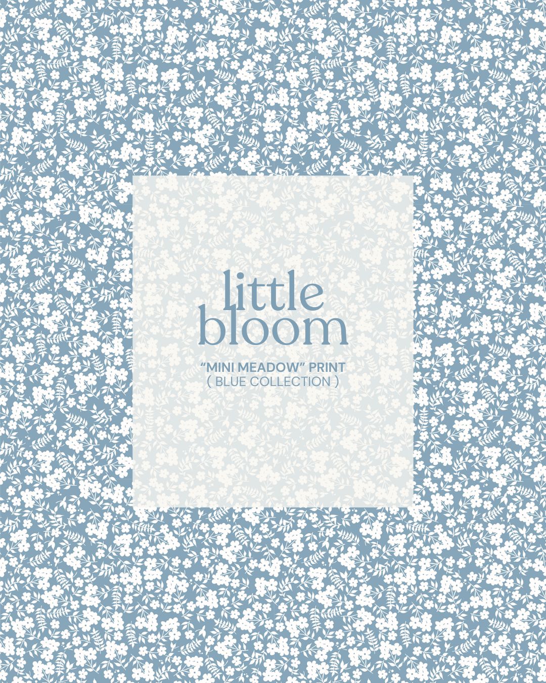 "Blue Mini Meadow" - Floral Frill Cushion
