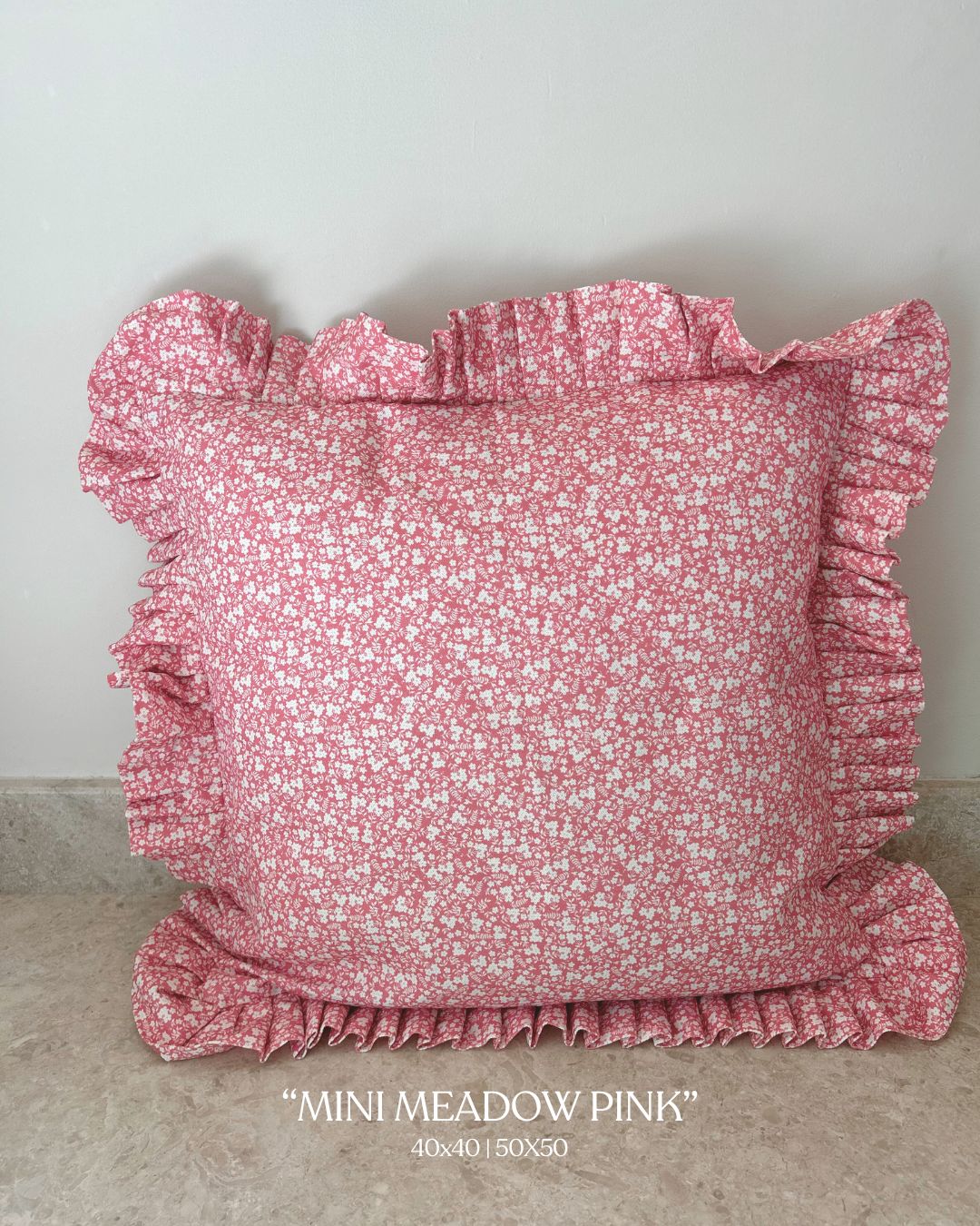 Pink floral frill pillowcase for nursery and girls room in Dubai