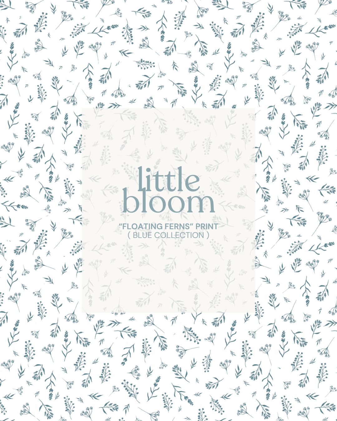 "Floating Ferns" - Floral Frill Cushion