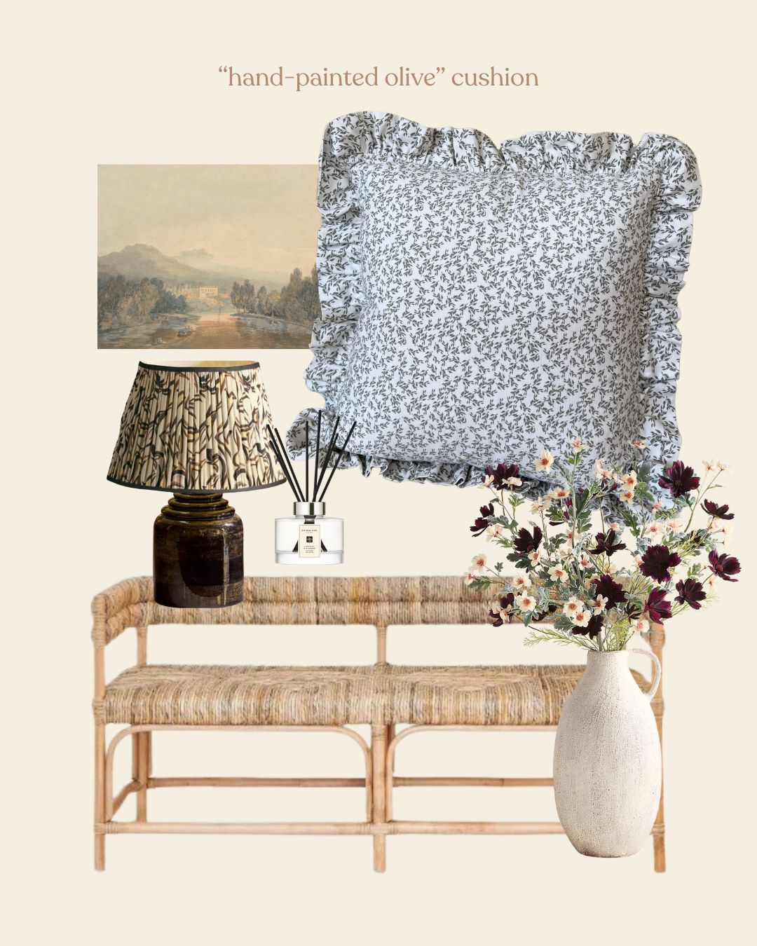 The Olive Print Pillow