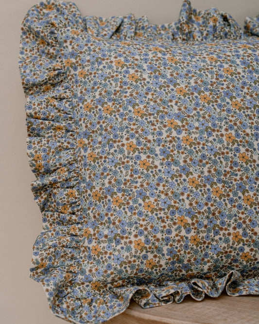 "Forget-Me-Not" - Floral Frill Pillow