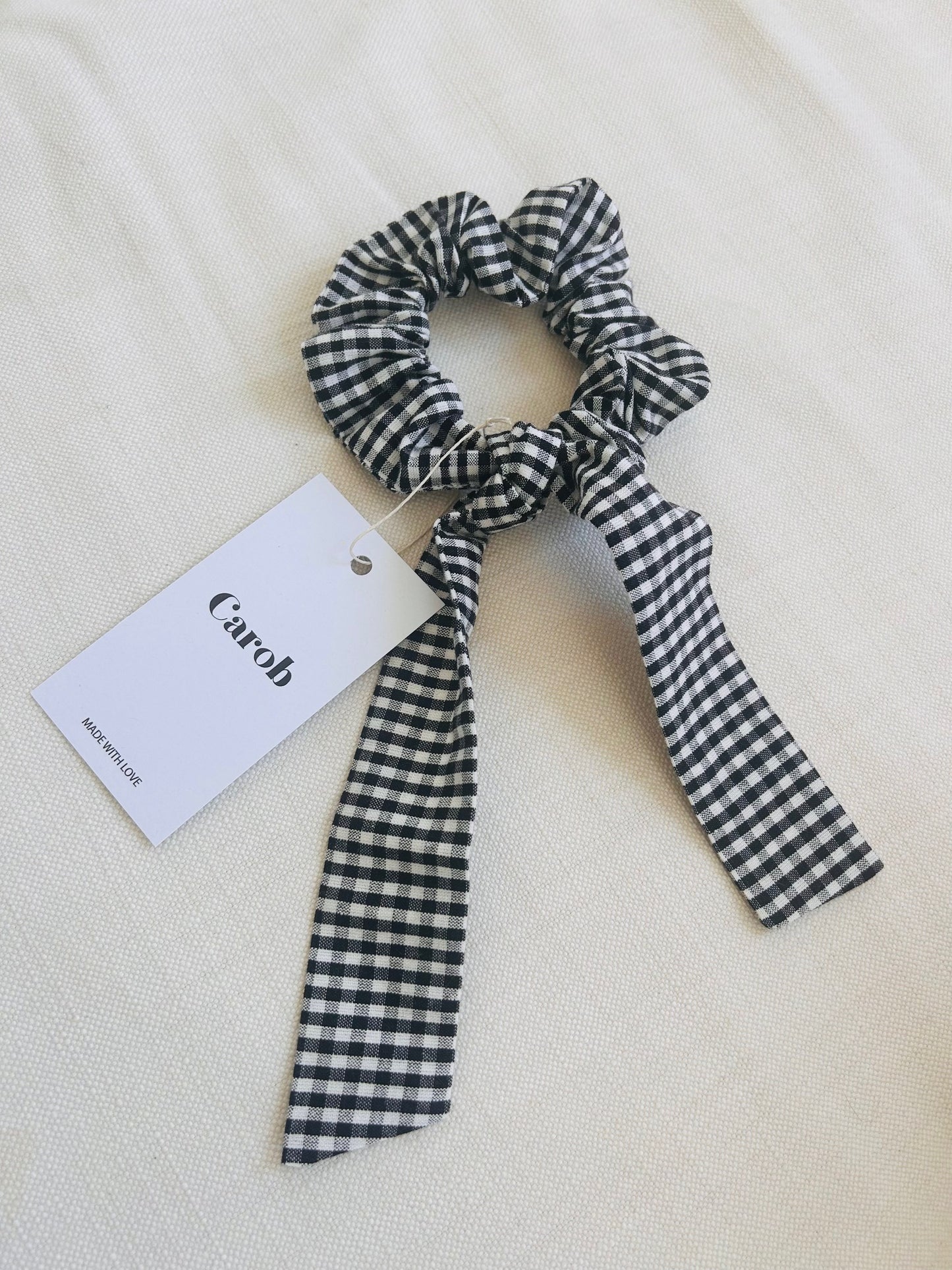 Black Gingham Scrunchie (Womens)