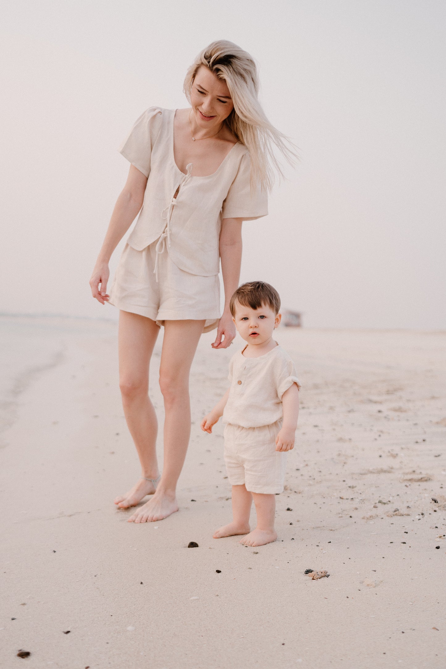 The Lily Matching Set, Beige (Mummy & Son)