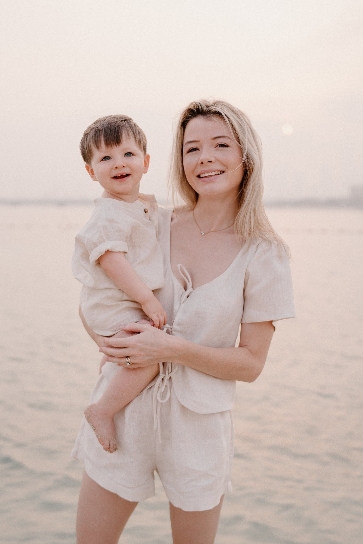 The Lily Matching Set, Beige (Mummy & Son)