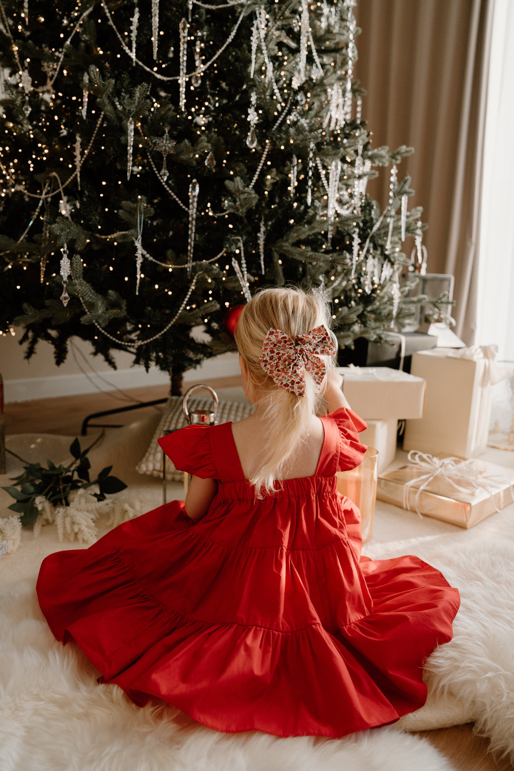 Matching Mummy and Daughter Red Dresses Christmas Dubai