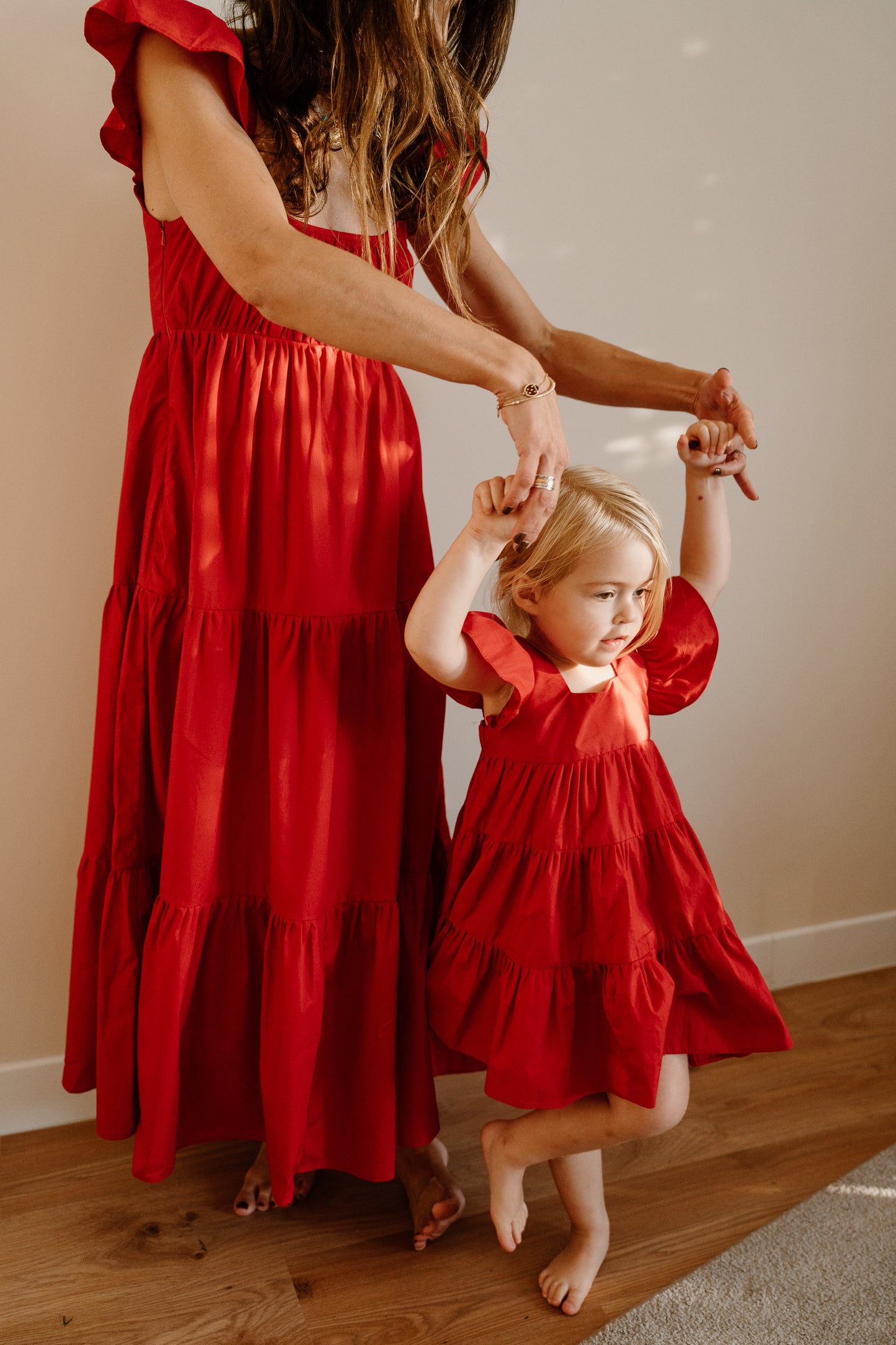 Matching Mummy and Me Red Dresses Christmas Dubai